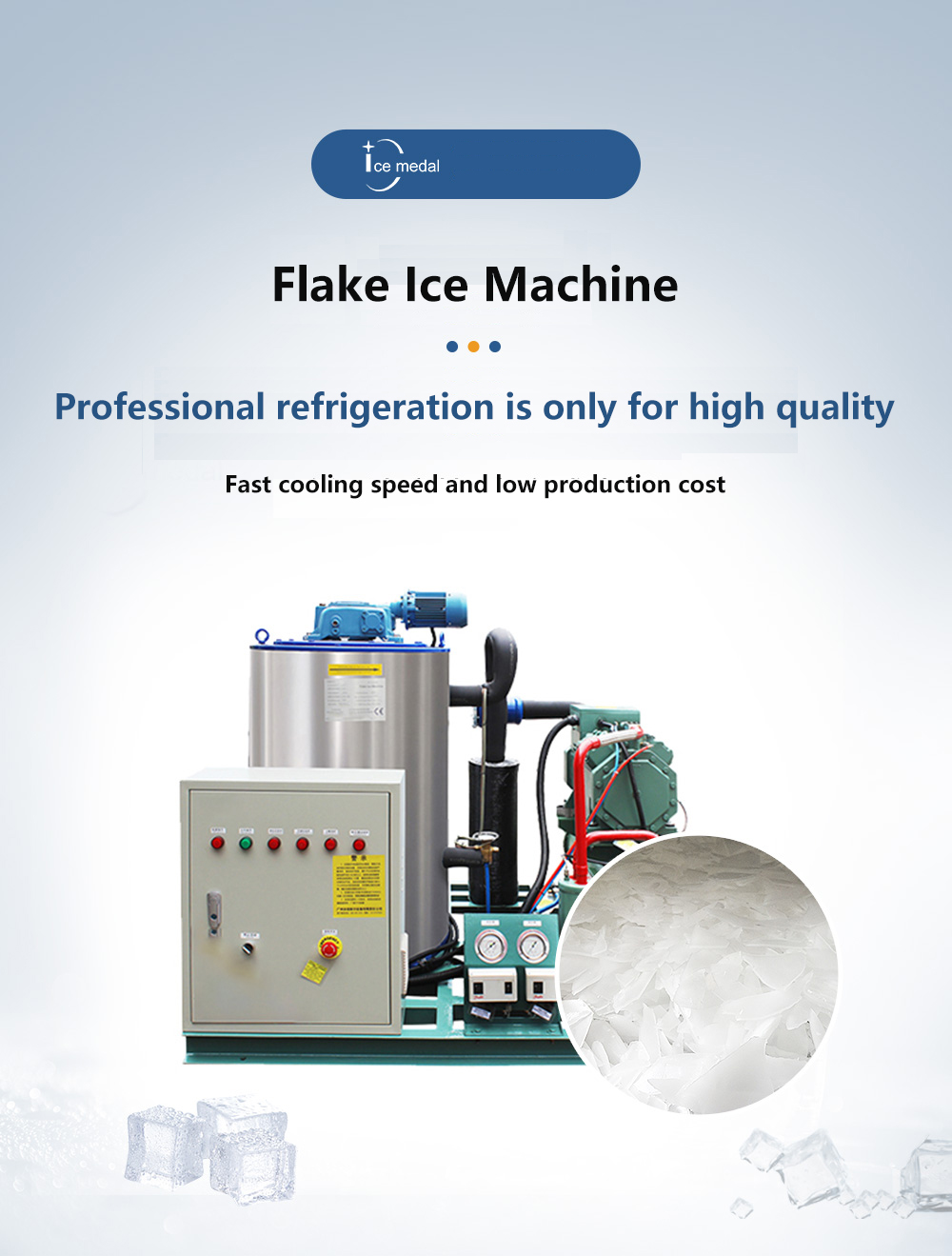 Icemedal Imf Tons Per Day Flake Ice Machine For Fishing